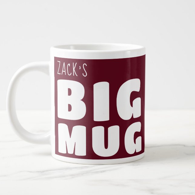 Anpassad Novelty Big Mugg Maroon C31 Funny Jumbo Mugg (Vänster)