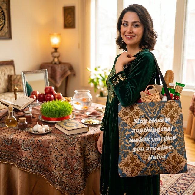 Anpassad Nowruz iransk nyårsgåva Khatam-konst Tygkasse (Custom Nowruz Iranian New Year Gift Khatam Art Tote Bag)
