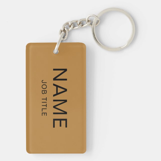 Anpassad nyckelkedja för namn och rubrik (tvåsidig (Baksidan)