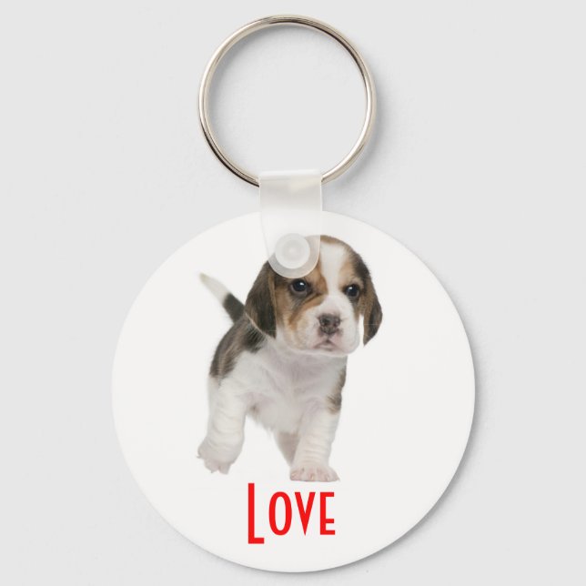 Anpassad nyckelring med Beagle-valp (Framsida)