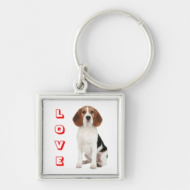 Anpassad nyckelring med Beagle-valp (Framsidan)