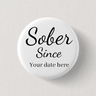 Anpassad nyckelring “Sober Since” - Datum för nykt Knapp