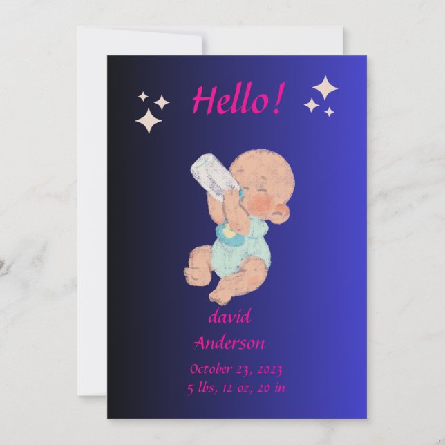 Anpassad nyfödd bebis shower inbjudan (Framsida)