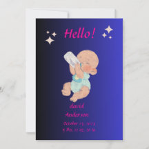 Anpassad nyfödd bebis shower inbjudan