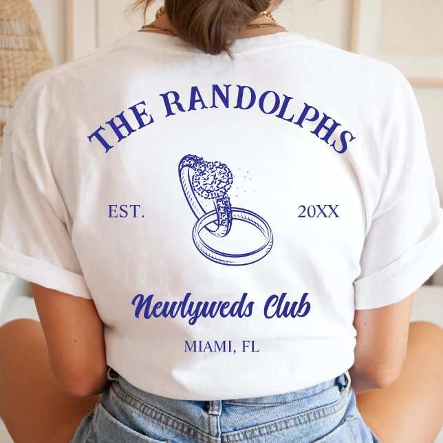 Anpassad Nyförlovadklubb Nygifta Bröllopsresa Fru T Shirt (Skapare uppladdad)