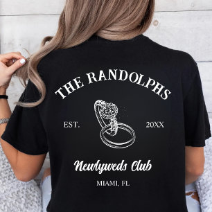 Anpassad Nygifta Klubb Nygift Bröllopsresa Fru T Shirt