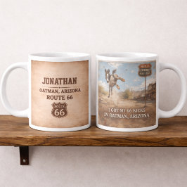 Anpassad Oatman-åsnedosa Route 66-årsjubileumspres Jumbo Mugg