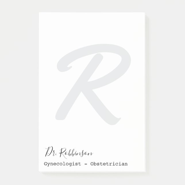 Anpassad Obgyn Obstetriker Gynekolog Monogram Post-it Block (Framsida)