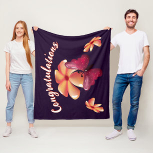 Anpassad och personlig blomster fjäril mönster fleecefilt