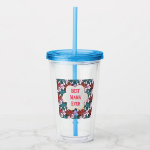 Anpassad och personlig blomsterdesign i akvarell take away mugg
