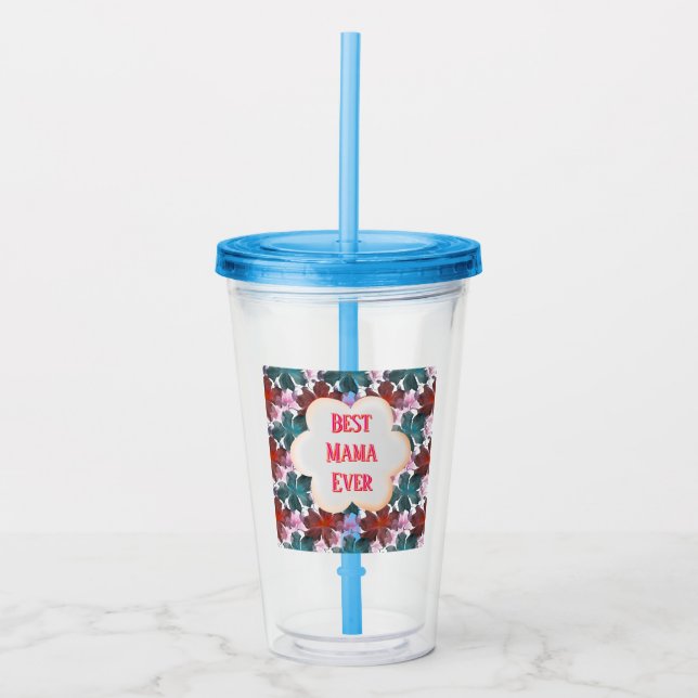 Anpassad och personlig blomsterdesign i akvarell  take away mugg (Framsida)
