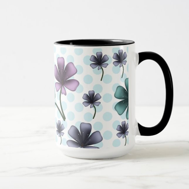 Anpassad och personlig blomsterdesign  mugg (Höger)