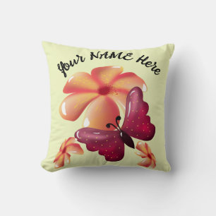 Anpassad och personlig blomsterfjäril kudde