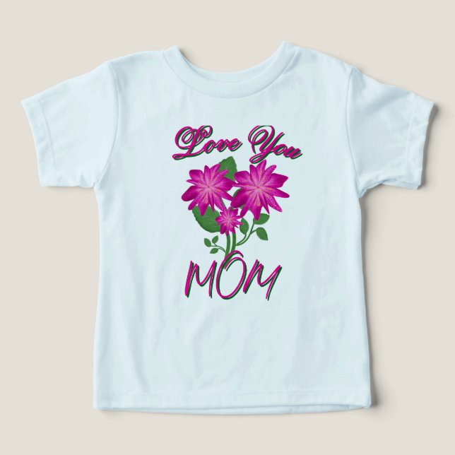 Anpassad och personlig blomsterpresent till mors d t shirt (Design Framsida)