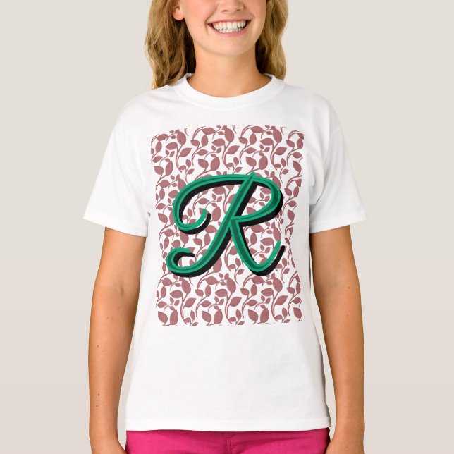 Anpassad och personlig botanisk mönster  t shirt (Framsida)