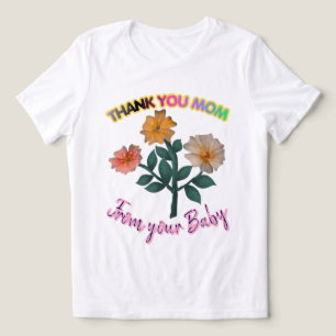 Anpassad och personlig Tack Mamma Vattenfärg T Shirt