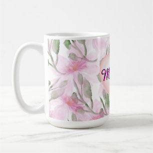 Anpassad och personlig vattenfärg blommig gåva kaffemugg