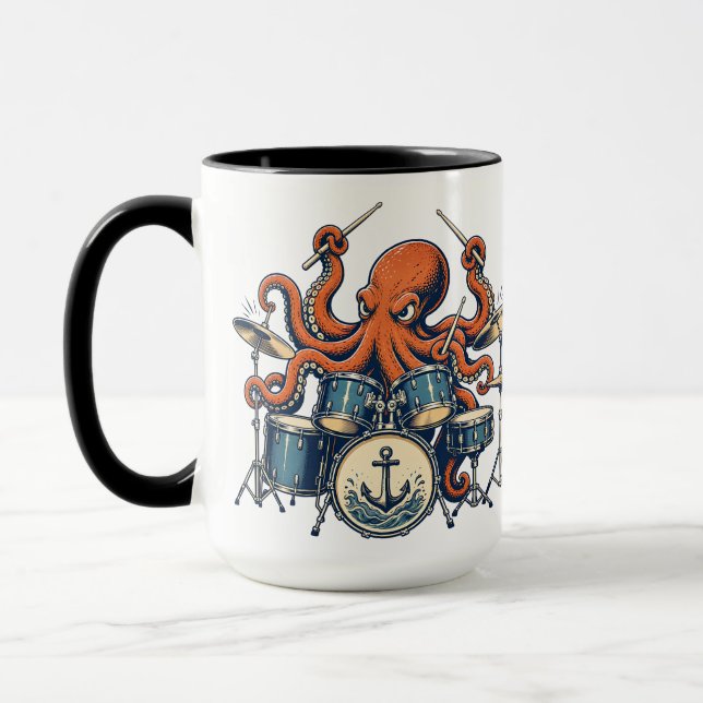 Anpassad Octopus Trumdesign Mugg (Vänster)