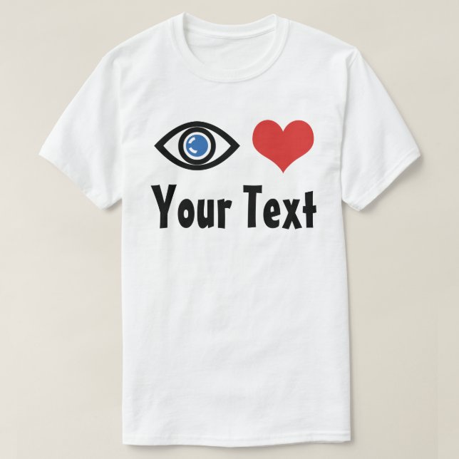 Anpassad Ögonhjärta (Jag älskar) Tee (Design framsida)