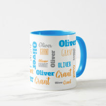 Anpassad Oliver Grant Signatur Ord Moln Namn Mugg