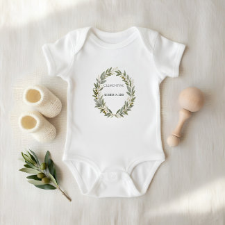 Anpassad olivkrans arvegods baby bodysuit | Perso T Shirt