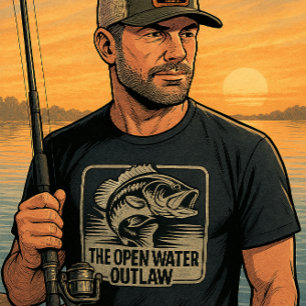 Anpassad Öppet Vatten Abborre Outlaw T Shirt
