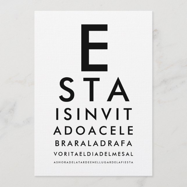 Anpassad Optometri Ögonläkare Ögon Tabell Inbjudningar (Framsida)