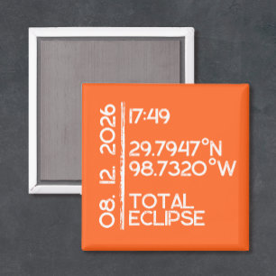Anpassad Orange 2026 Solförmörkelse Magnet