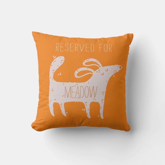 Anpassad Orange för Cute-Hund Kudde (Framsida)