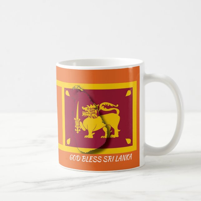 Anpassad ORANGE för SRI LANKA KARTA-skript Kaffemugg (Höger)
