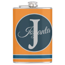 Anpassad orange grå blå Monogram Elegant