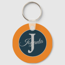 Anpassad orange grå blå Monogram Elegant