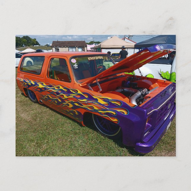 Anpassad Orange Lastbil Vykort (Framsida)