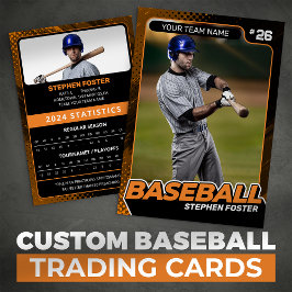 Anpassad Orange & Svart Pro Baseballkort