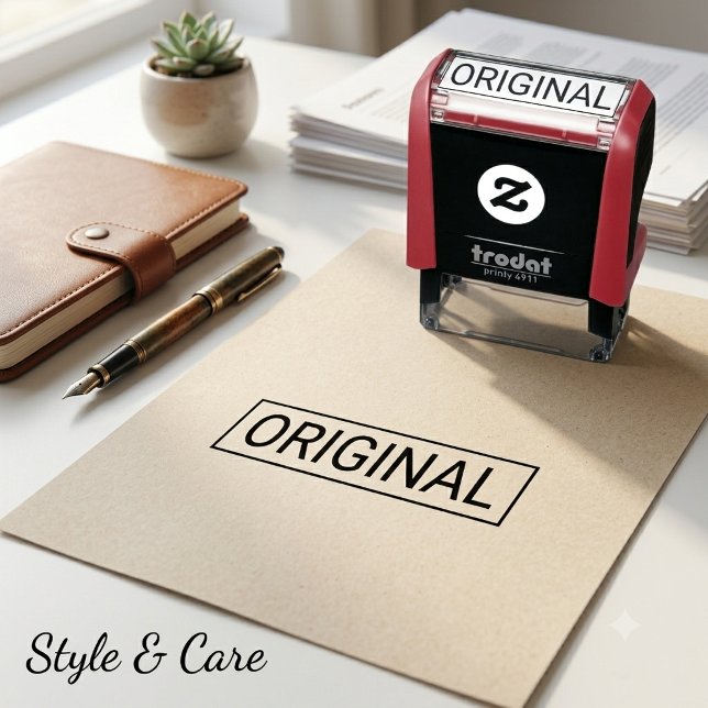 Anpassad originaltext Självbläckande stämpel för k (Custom Original Text Self Inking Stamp for Office)