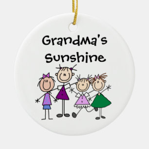 Anpassad Ornament för Stick figur Kids-familjen