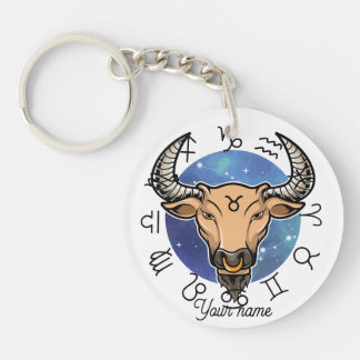 Anpassad Oxen & Jungfrun Zodiaknyckelring