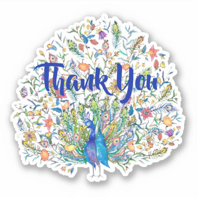 Anpassad påfågel klistermärken (Framsida)