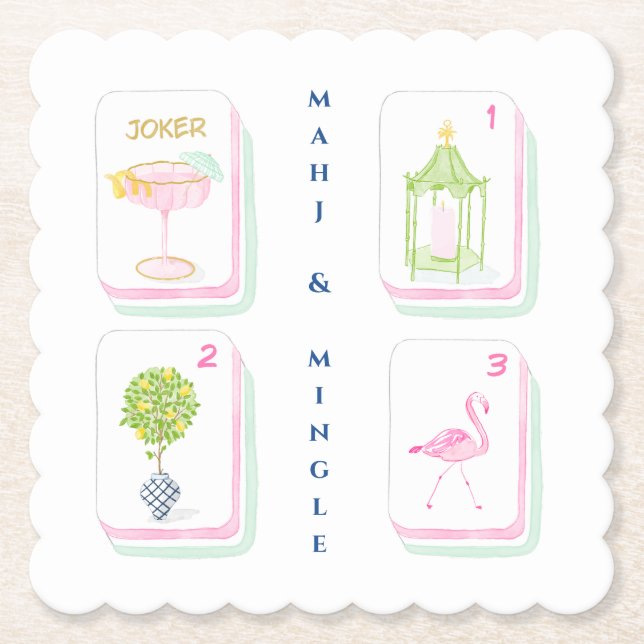 Anpassad Palm Beach Mahjong Underlägg Papper (Framsida)