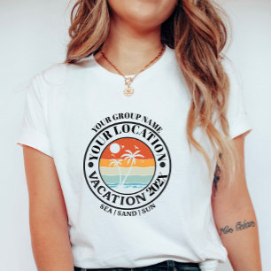 Anpassad Palm Semester Badge; Grupp eller Familj T Shirt
