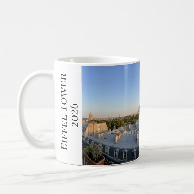 Anpassad panoramautsikt över Paris med Eiffeltorne Kaffemugg (Vänster)