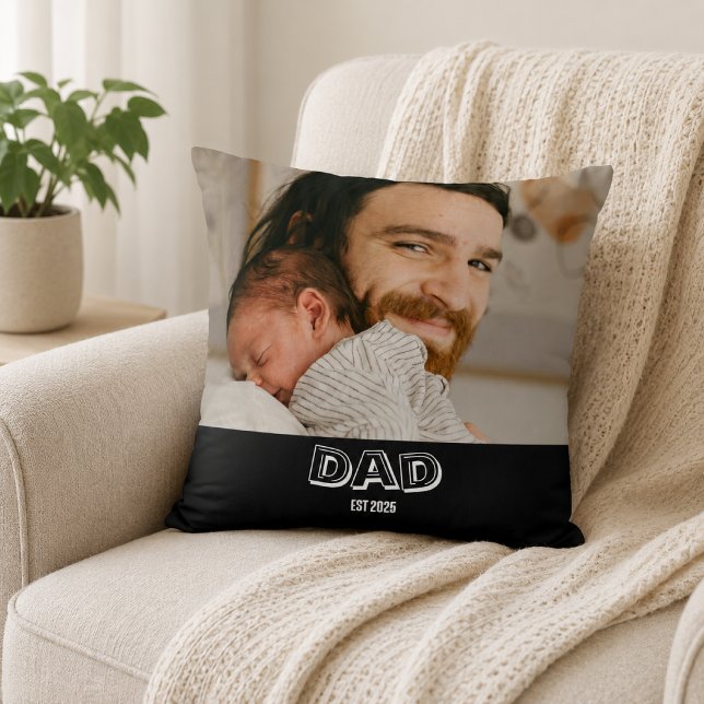 Anpassad Pappa Est Fotopresent Faderns Minne  Kudde (Skapare uppladdad)