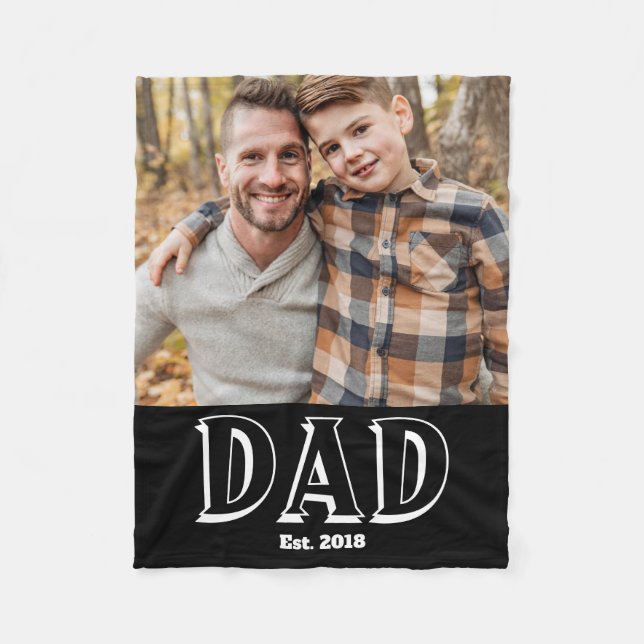 Anpassad Pappa Etablerad Foto Fleecefilt (Framsidan)
