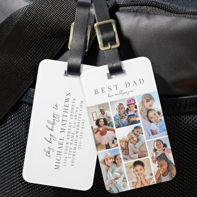 Anpassad Pappa Foto Bagagebricka (Custom Dad Photo Luggage Tag)