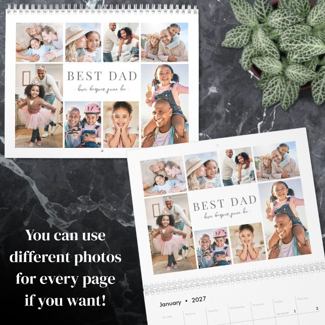 Anpassad Pappa Foto Collage Kalender (Custom Dad Photo Collage Calendar )