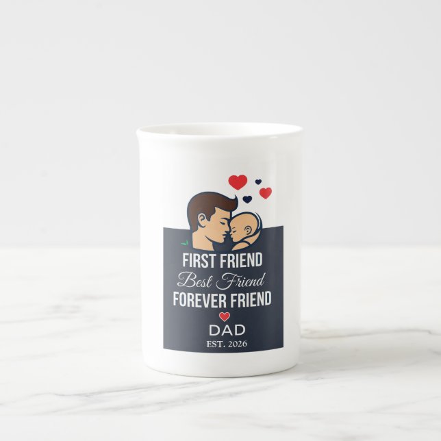 Anpassad Pappa Kaffemugg Benporslin Mugg (Framsidan)