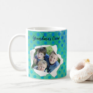 Anpassad Pappershål Foto Blå Punkter Mall Kaffemugg