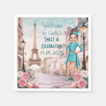 Anpassad Paris och Rosor Sweet 16 i Paris