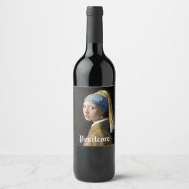 Anpassad pärltemapartaj vinflaska etikett