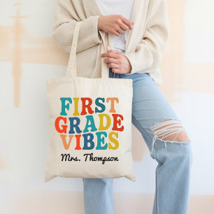 Anpassad påse för första klassens vibbar Retro-lär Tygkasse